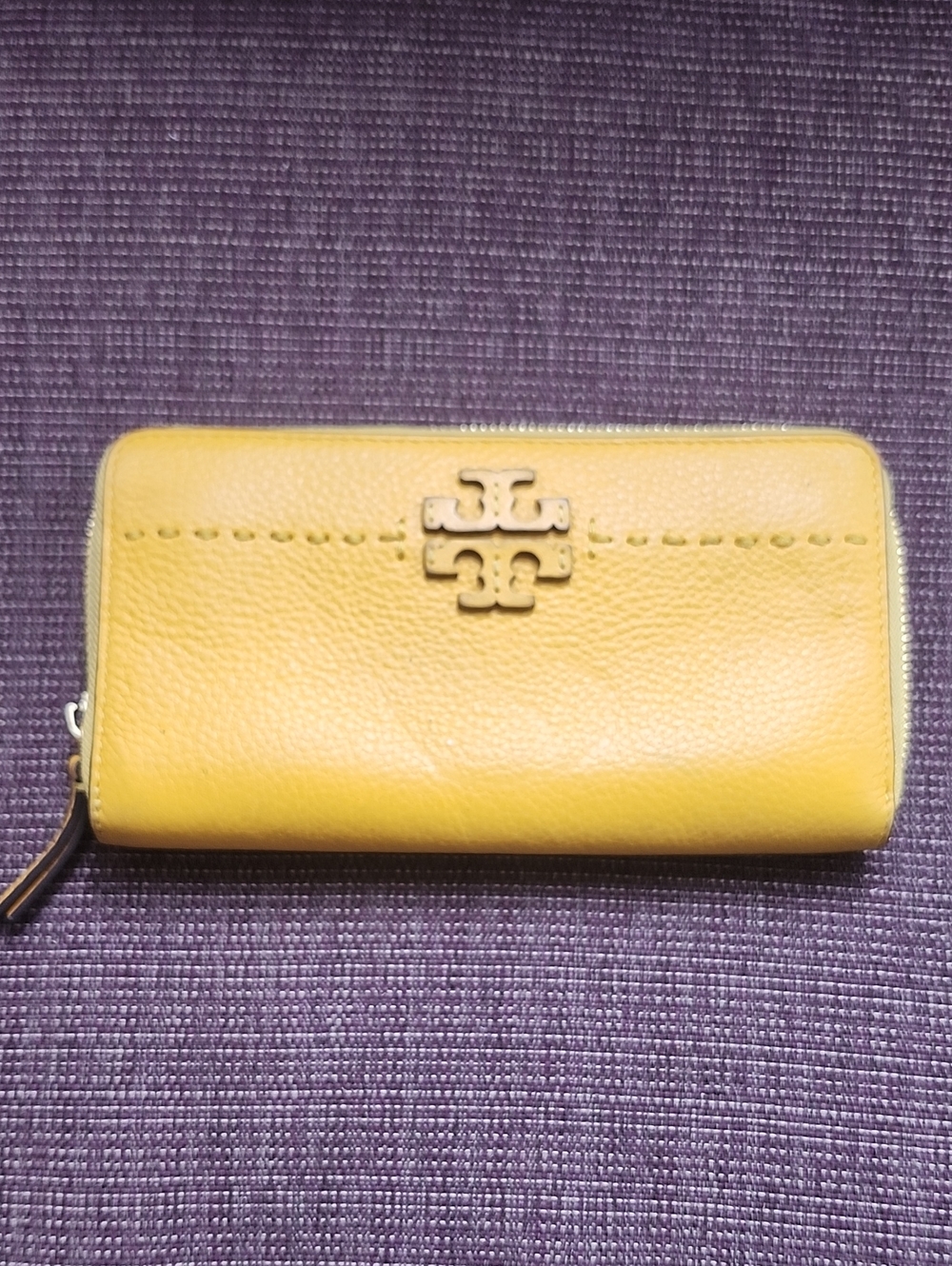 Tory Burch Yellow McGraw Continental Leather Wallet